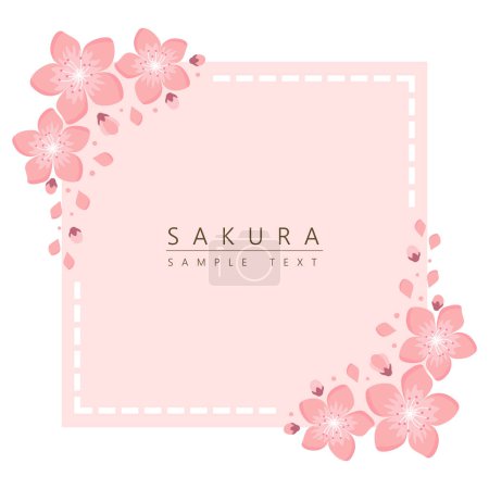 Illustration for Sakura Cherry Blossom Japanese Theme Background, vector illustration, design for invitation, fabric, packaging, postcard, greeting cards - Royalty Free Image