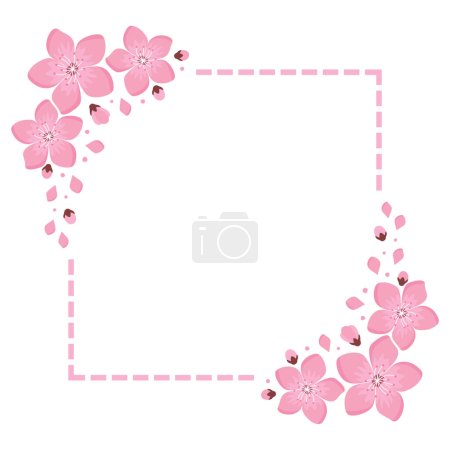 Téléchargez les illustrations : Sakura Cherry Blossom Thème japonais Arrière-plan, illustration vectorielle, design pour invitation - en licence libre de droit