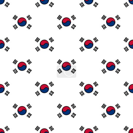 Ilustración de Bandera de Corea sin costura Patrón de fondo, Vector ilustración - Imagen libre de derechos