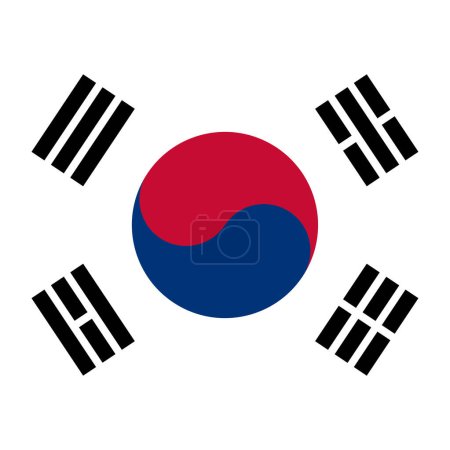 Illustration for Korean Flag, Vector icon illustration - Royalty Free Image