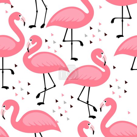 Illustration for Pink flamingos pattern. vector illustration - Royalty Free Image