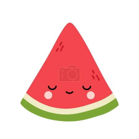 Illustration for Cute watermelon illustration vector white background - Royalty Free Image