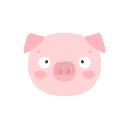 Illustration for Cute cartoon pig character icon, vector illustration - Royalty Free Image