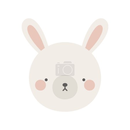 Illustration for Cute cartoon rabbit character icon, vector illustration - Royalty Free Image