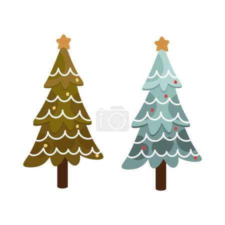 Illustration for Set of christmas trees. vector illustration - Royalty Free Image