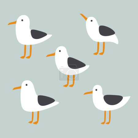 Illustration for Vector cute birds flat design illustration - Royalty Free Image