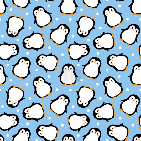Illustration for Seamless pattern with polar penguins - Royalty Free Image