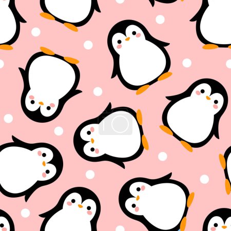 Illustration for Seamless pattern with polar penguins - Royalty Free Image