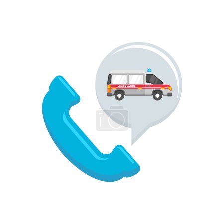 Illustration for Ambulance call vector illustration in flat style design - Royalty Free Image