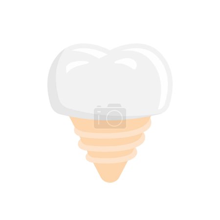 Téléchargez les illustrations : Illustration vectorielle d'implant dentaire. symbole icône soin des dents signe - en licence libre de droit