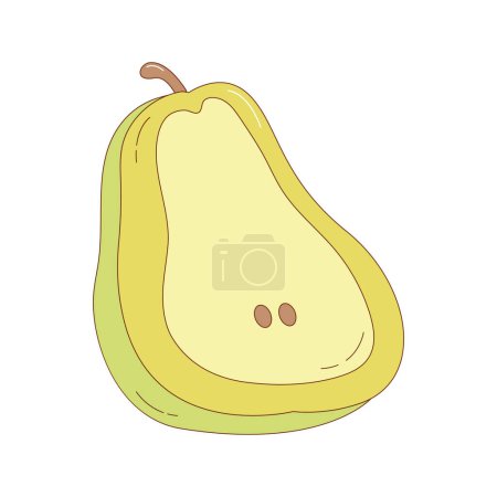 Illustration for Hand drawn pear fruit vector illustration. Creative hand drawn fruit vector element - Royalty Free Image