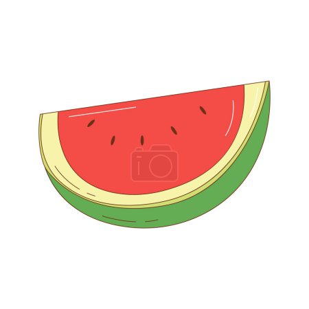 Illustration for Hand drawn watermelon fruit vector illustration. Creative hand drawn fruit vector element - Royalty Free Image