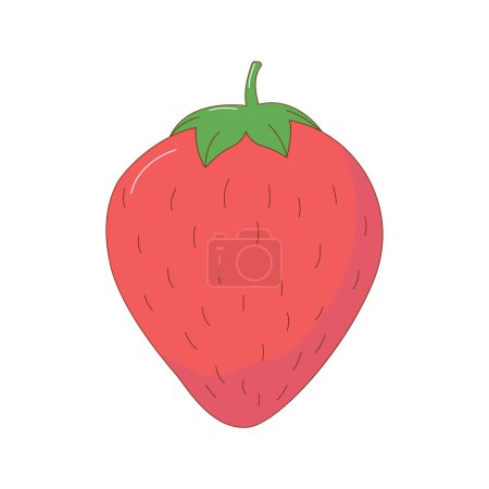 Illustration for Hand drawn strawberry fruit vector illustration. Creative hand drawn fruit vector element - Royalty Free Image