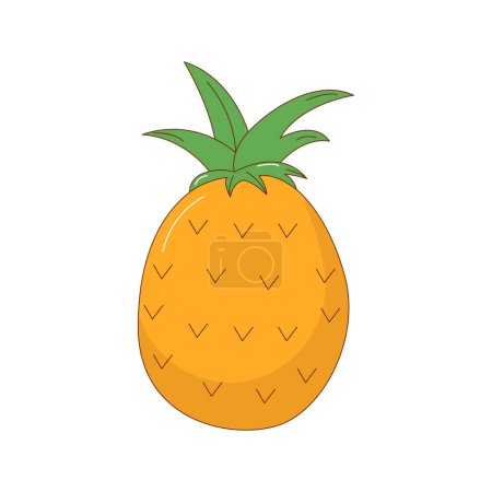 Illustration for Hand drawn pineapple fruit vector illustration. Creative hand drawn fruit vector element - Royalty Free Image