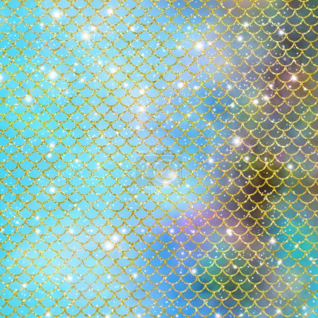 Foto de Abstract background with geometric pattern mermaid scales shiny glitter effect - Imagen libre de derechos