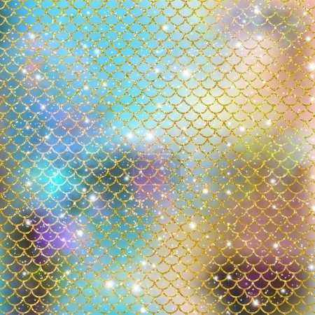 Foto de Abstract background with geometric pattern mermaid scales shiny glitter effect - Imagen libre de derechos