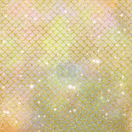 Photo for Abstract background with geometric pattern mermaid scales shiny glitter effect - Royalty Free Image