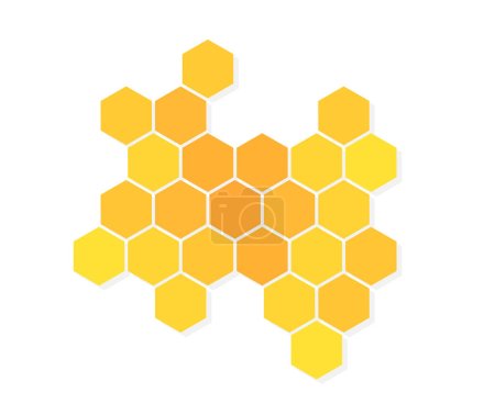 Illustration for Yellow honeycomb isolated on white background. Vector illustration. - Royalty Free Image