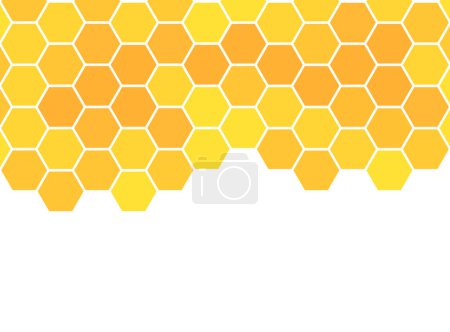 Illustration for Yellow honeycomb border background. Vector illustration. - Royalty Free Image