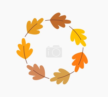 Ilustración de Hojas de roble icono de la corona decorativa otoño. Ilustración vectorial. - Imagen libre de derechos