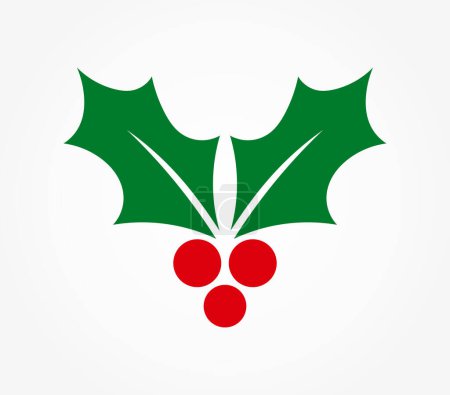 Illustration for Christmas holly berries symbol. Vector illustration. - Royalty Free Image
