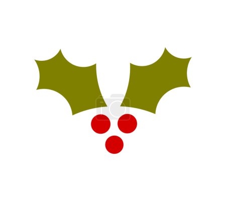Illustration for Holly berry Christmas icon. Vector illustration. - Royalty Free Image