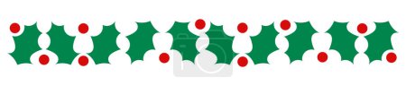 Illustration for Holly berries Christmas plant symbol vintage border. Vector illustration. - Royalty Free Image