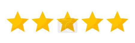 Illustration for Stars quality rating symbol. Five stars icons design element. Vector illustration. - Royalty Free Image
