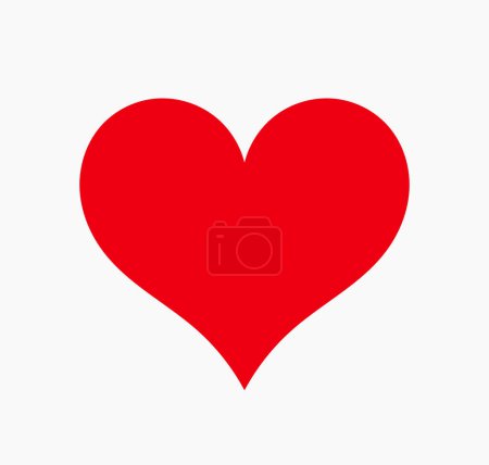 Illustration for Red heart love icon. Vector illustration. - Royalty Free Image