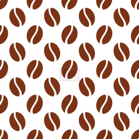 Téléchargez les illustrations : Coffee beans seamless wallpaper pattern brown background. Vector illustration. - en licence libre de droit