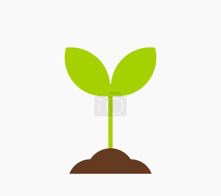 Illustration for Little plant seedling icon. Spring plant. Vector illustration. - Royalty Free Image