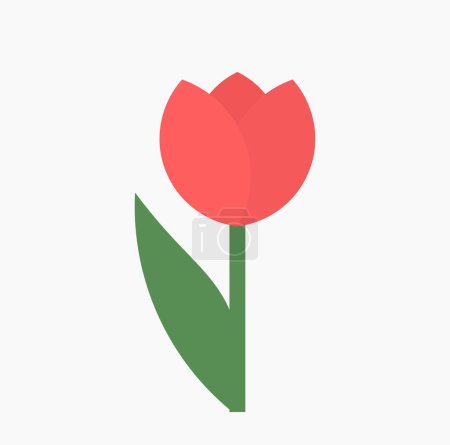 Ilustración de Flor roja de tulipán símbolo. Ilustración vectorial. - Imagen libre de derechos