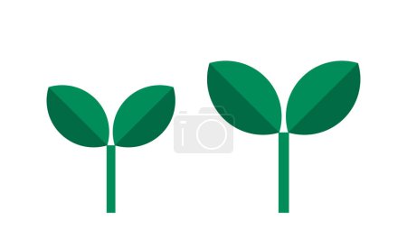 Illustration for Plant seedlings green icons on white background. Vector illustration. - Royalty Free Image