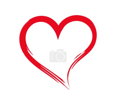 Ilustración de Símbolo de forma de corazón pintado. Ilustración vectorial. - Imagen libre de derechos