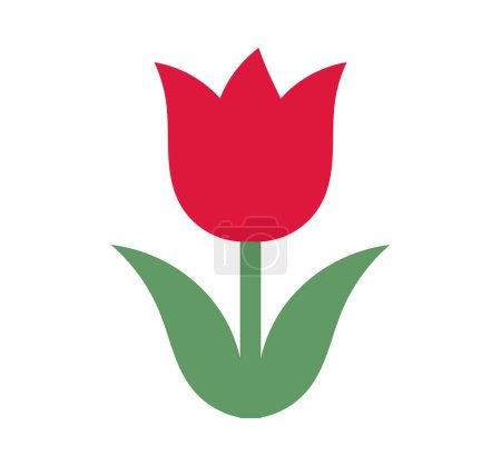 Illustration for Tulip flat design element icon. Vector illustration. - Royalty Free Image