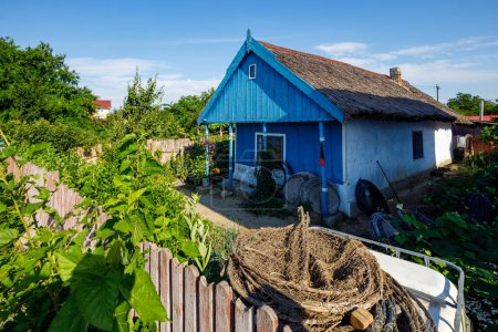 Photo for The fishermen houses in Mila 23 in the Danube Delta in Romania - Royalty Free Image