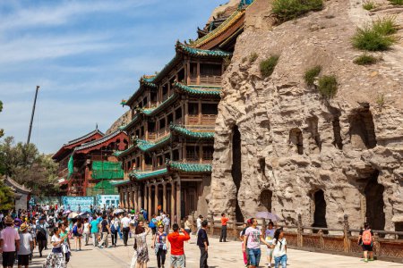 Téléchargez les photos : Le temple des grottes de Yungang en Chine, 14 août 2014 - en image libre de droit