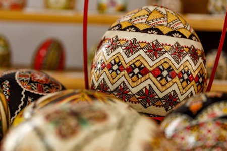 The colorful painted eggs of Ciocanesti in Romania