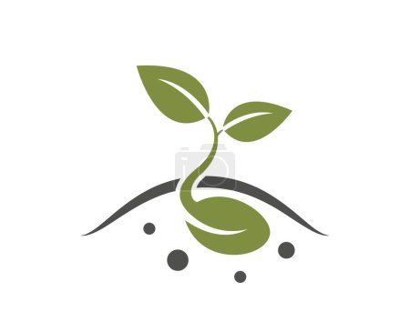 Ilustración de Germinated sprout icon. sprouted seeds from the ground. planting and agriculture symbol. isolated vector image in simple style - Imagen libre de derechos