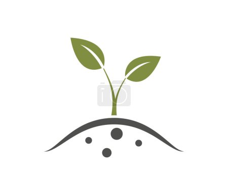 Illustration for Spring sprout icon. farming, planting, seedling and growing symbol. isolated vector image - Royalty Free Image