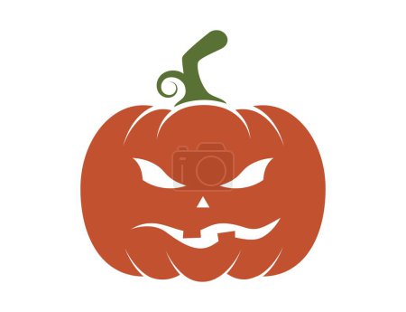 Illustration for Angry halloween pumpkin icon. autumn symbol. vector color image for web design - Royalty Free Image