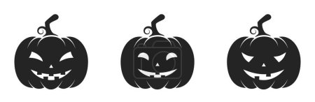 Illustration for Halloween pumpkin icons. autumn symbols. isolated vector images for fall decoration - Royalty Free Image