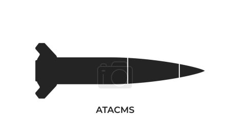 Illustration for Atacms missile icon. war, weapon and ballistic rocket symbol. isolated vector image for military concepts, infographics and web design - Royalty Free Image