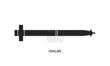 Illustration for Gmlrs missile icon. war, weapon and multiple launch rocket system symbol. isolated vector image for military concepts - Royalty Free Image