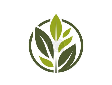 Ilustración de Logo Eco. hojas verdes, orgánico y la naturaleza icono. imagen vectorial aislada en diseño plano - Imagen libre de derechos