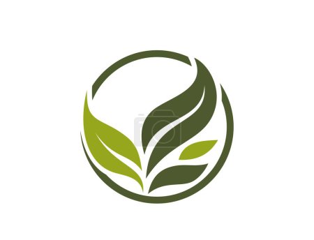 Logo Eco. símbolo orgánico, vegetal y natural. imagen vectorial aislada en diseño plano
