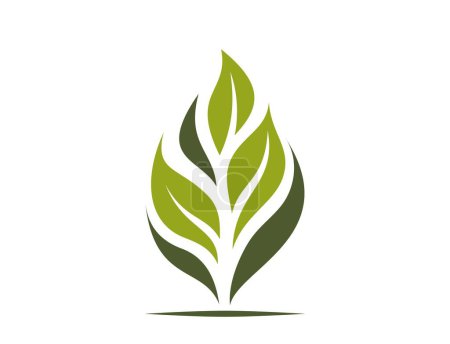 icône de la plante verte. feuille éco, printemps et symbole de la nature. Illustration vectorielle isolée en plan
