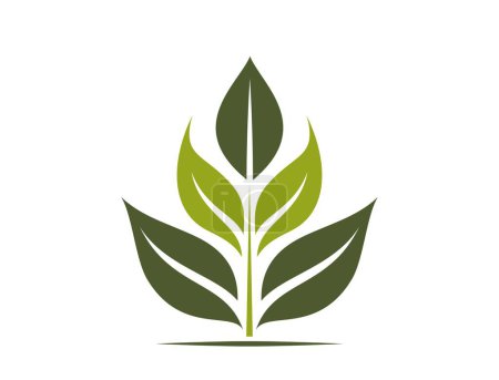 grüne Pflanze Symbol. Botanisches, Frühlings- und Natursymbol. isolierte Vektordarstellung in flachem Design