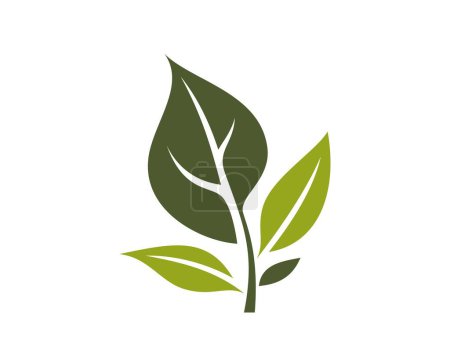 Ilustración de Icono de ramita verde. planta, botánico, y el símbolo de primavera. ilustración vectorial aislada en diseño plano - Imagen libre de derechos