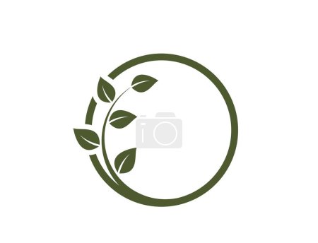 bio product icon. twisted green twig in a circle. organic, natural and eco friendly symbol. isolated vector illustration in flat design